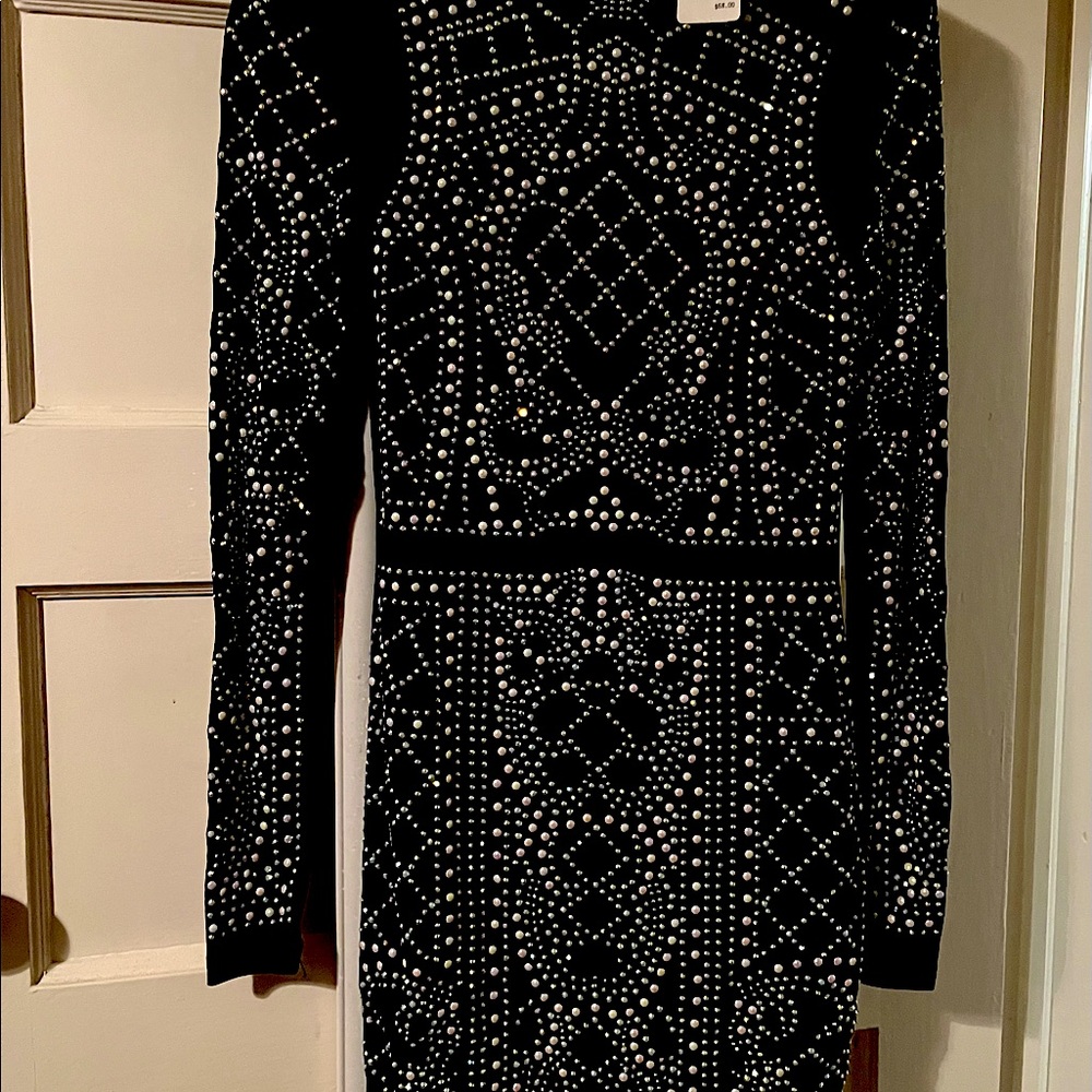 Black sequined designer dress brand: Paradisio Size: Small. True to size